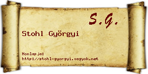 Stohl Györgyi névjegykártya
